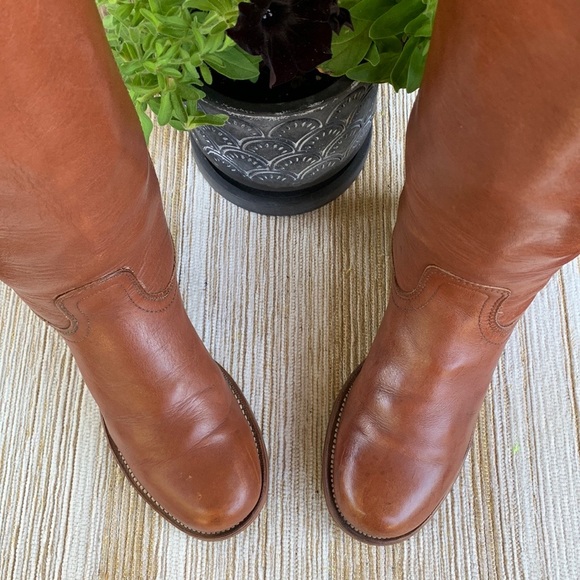 Sold FRYE Vintage USA Tall Knee High Campus Brown Leather Stovepipe Riding Boots - Picture 9 of 14